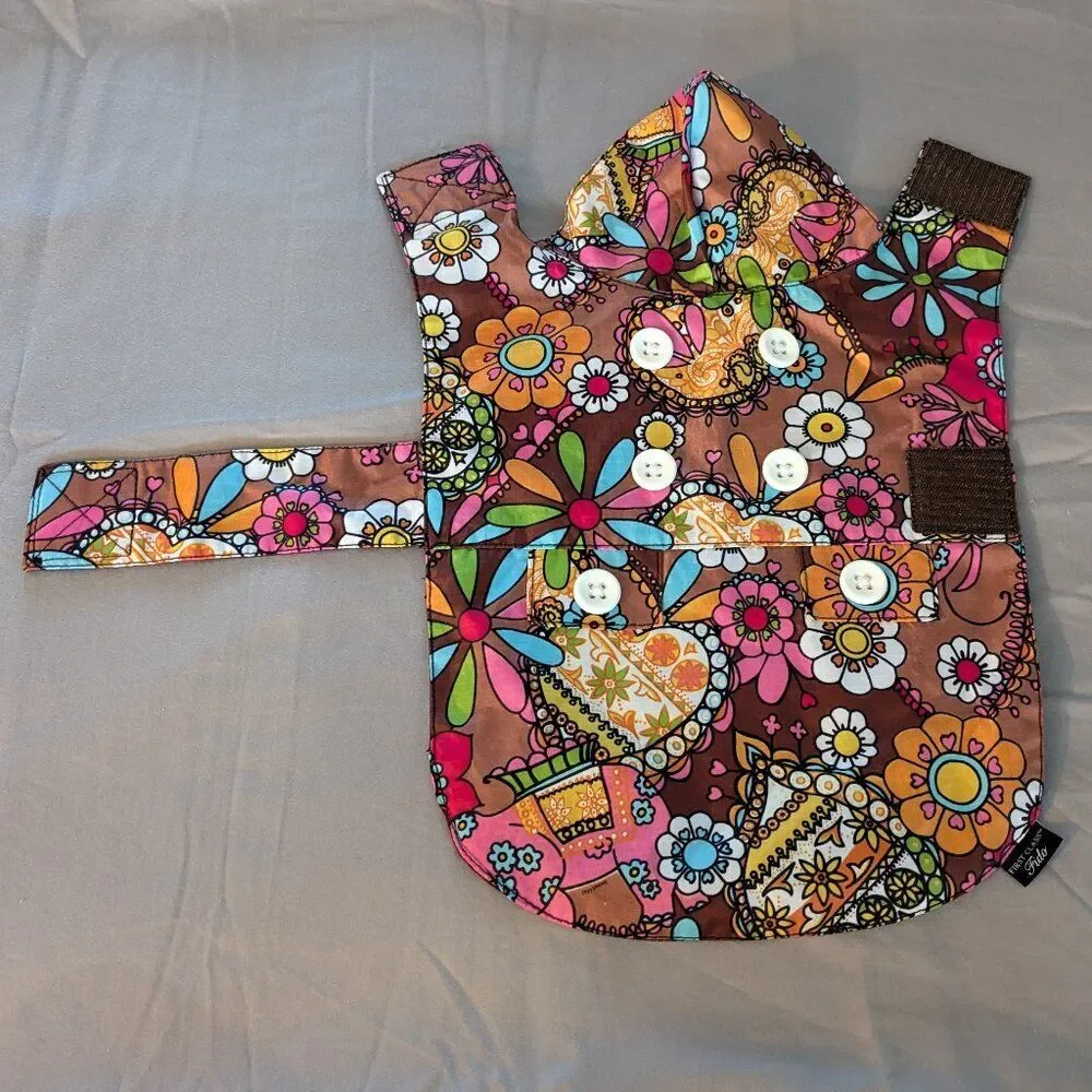 First Class Fido Rain Jacket - Retro MCM Design With Hood For Small Dogs NWOT - Picture 2 of 11